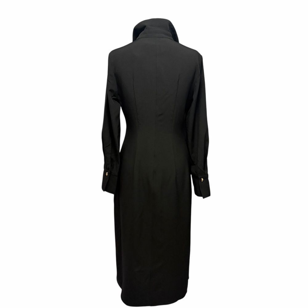 Commense Black Dress With Gold Knot Buttons Size M - Picture 5 of 10
